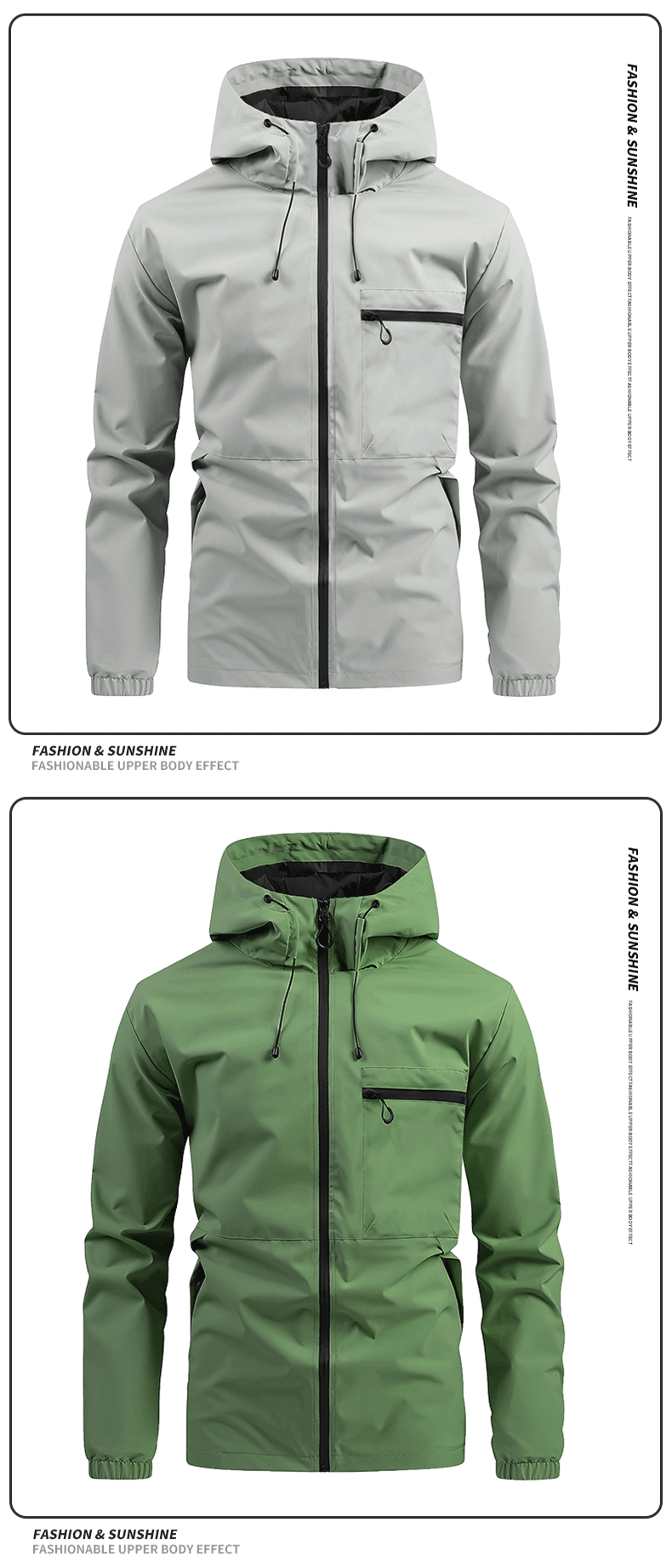 American high street casual versatile sports outdoor single flush waterproof hooded jacket top