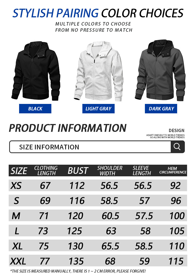 Casual sports versatile hooded cardigan composite fashionable long sleeved sweatshirt jacket