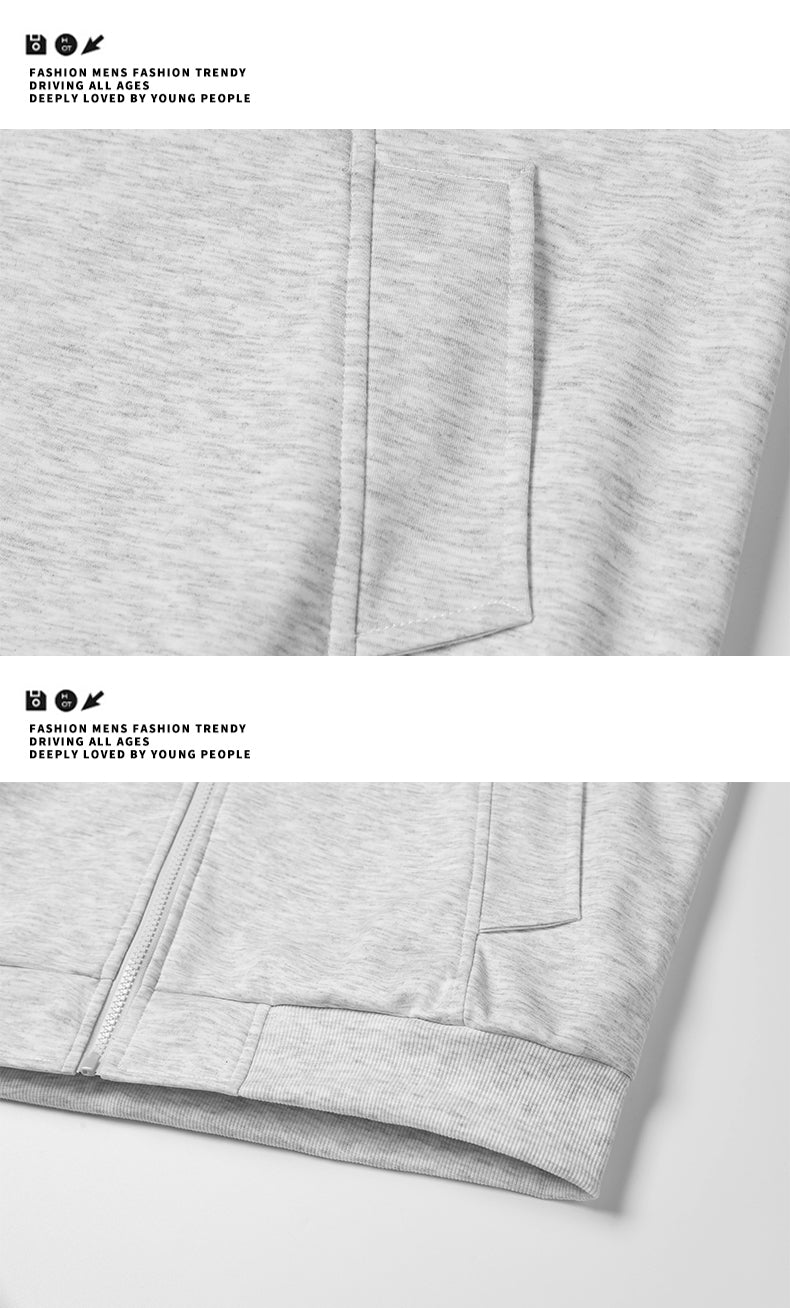 Casual sports versatile hooded cardigan composite fashionable long sleeved sweatshirt jacket