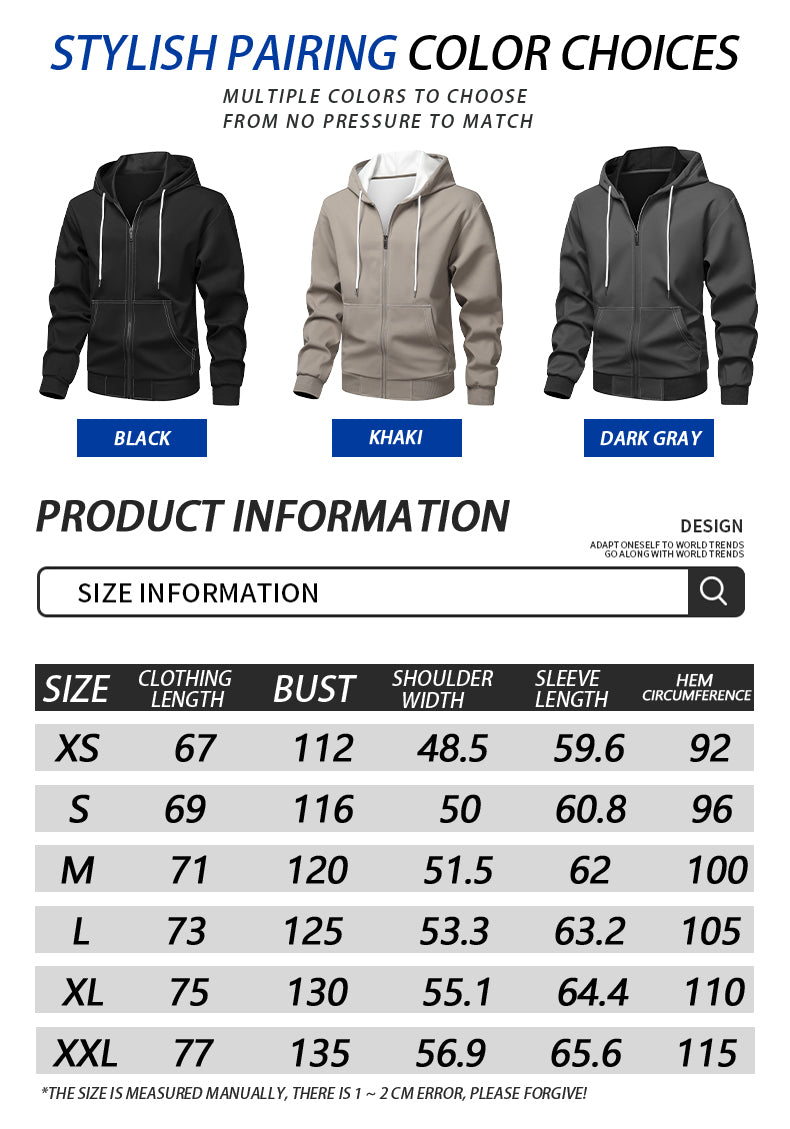 Casual Sporty Versatile Hooded Cardigan Composite Fashion Long Sleeve Sweatshirt Jacket
