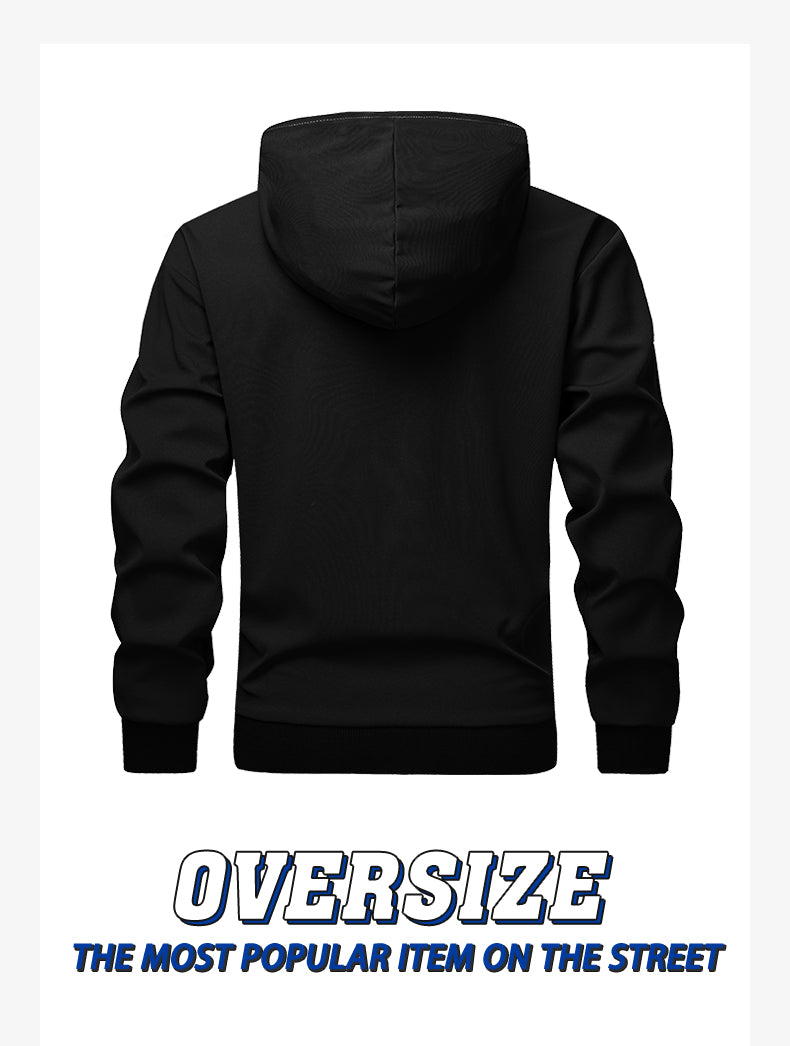 Casual sports versatile hooded cardigan composite fashionable long sleeved sweatshirt jacket